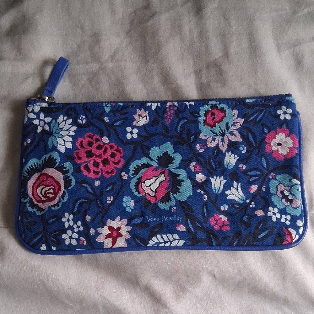 Vera Bradley Floral Clutch in Blue and Pink